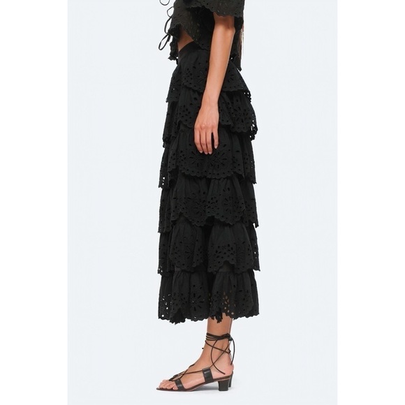 NWT SEA New York Midi Tiered Eyelet Tali Ruffle Skirt - Picture 5 of 8